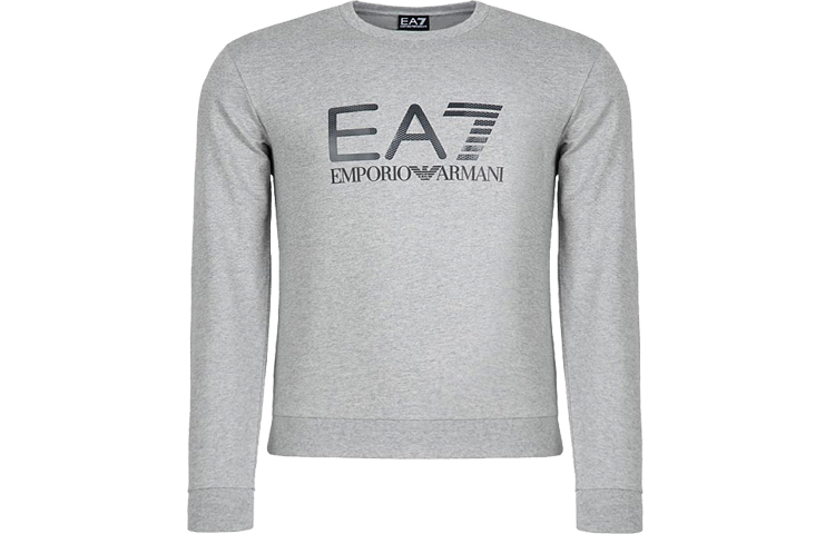 Emporio Armani EA7 Logo Crewneck Sweatshirt Grey SS22 Edition 3GPM14-J05Z-3905