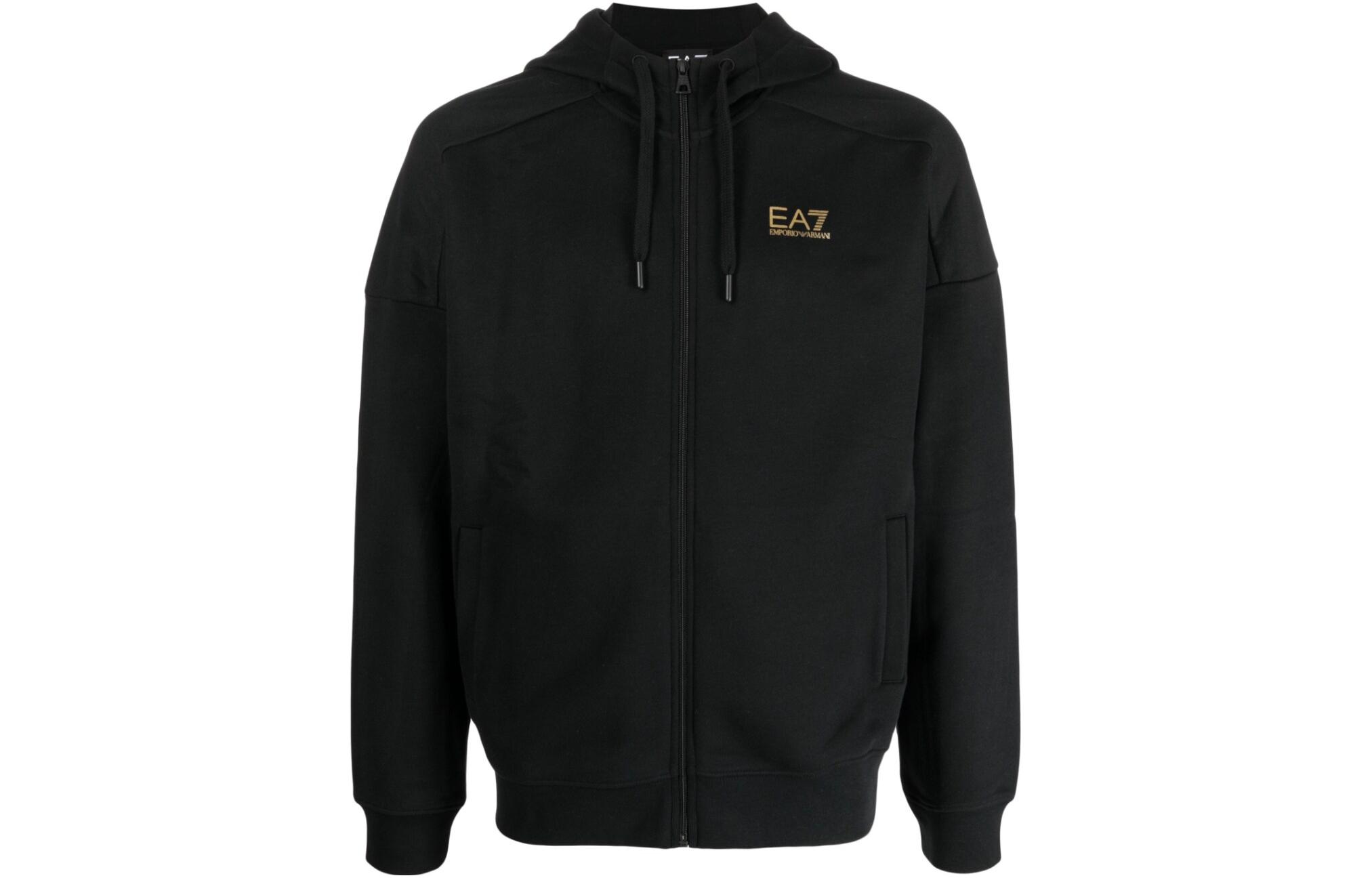 Emporio Armani EA7 Logo Embroidered Zip Hoodie Black SS23 3RPM19-PJLSZ-0208 圖 2