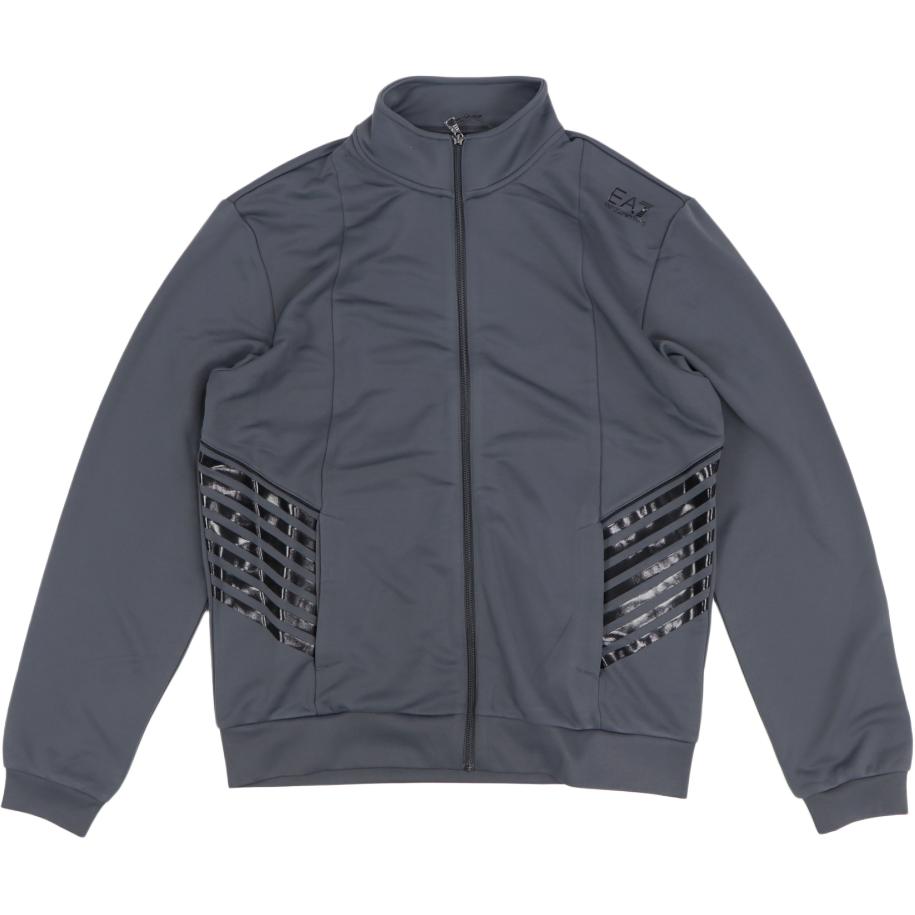 Emporio Armani EA7 Logo Gray Zip-Up Jacket for Men 6LPM11-PJ16Z-1977