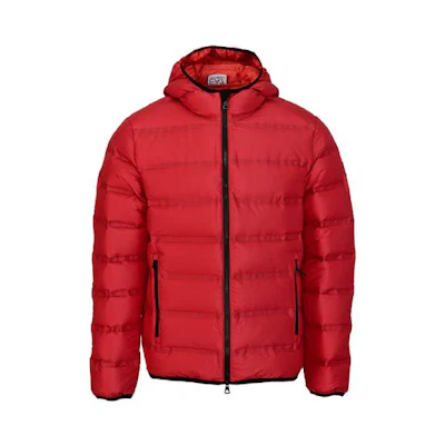 Emporio Armani EA7 Logo Hooded Puffer Jacket Red Winter 6HPB64-PNN3Z-1451