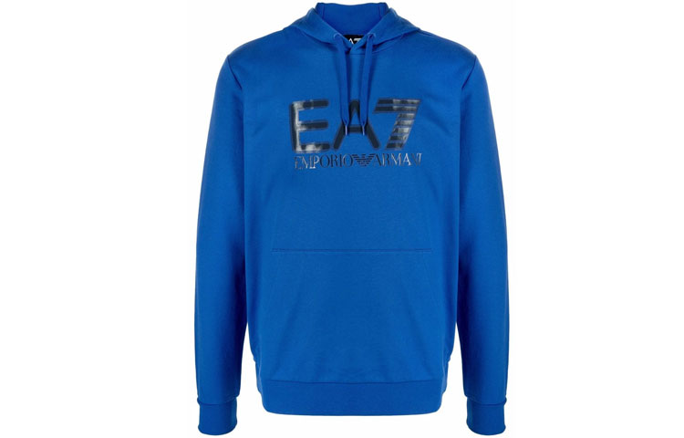 Emporio Armani EA7 Logo Hoodie Blue 6KPM62-PJ05Z-1570
