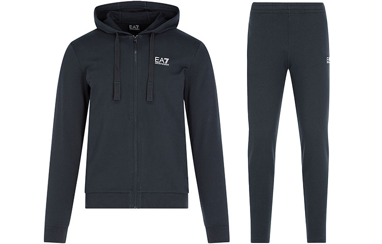 Emporio Armani EA7 Logo Hoodie Casual Tracksuit Navy Blue. 8NPV50-PJ05Z-1578