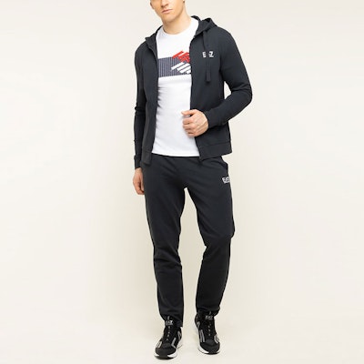 Emporio Armani EA7 Logo Hoodie Casual Tracksuit Navy Blue. 8NPV50-PJ05Z-1578 1