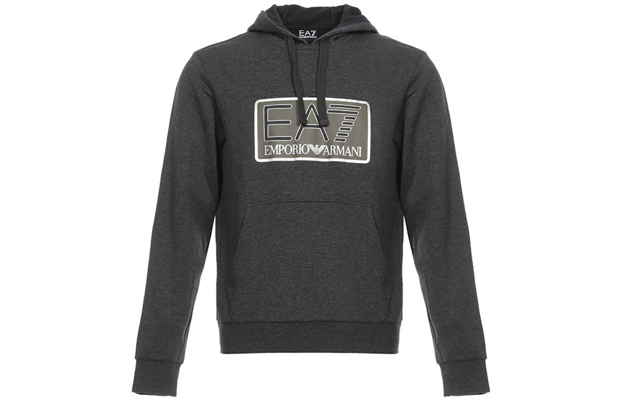 Emporio Armani EA7 Logo Hoodie Dark Gray 6ZPM64-PJF3Z-3909