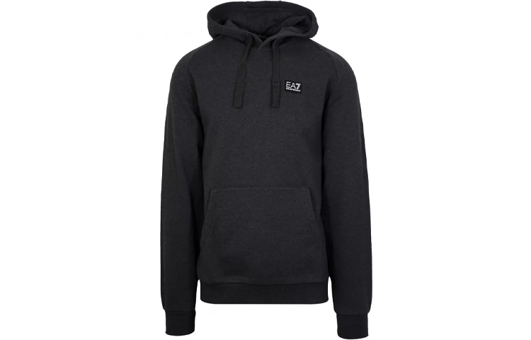 Emporio Armani EA7 Logo Hoodie Dark Gray Long Sleeve 6GPM96-PJ07Z-3909