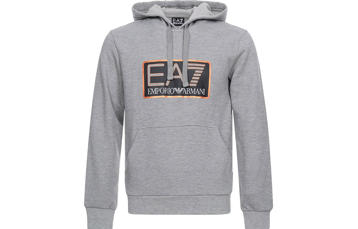 Emporio Armani EA7 Logo Hoodie in Gray 6ZPM64-PJF3Z-3905