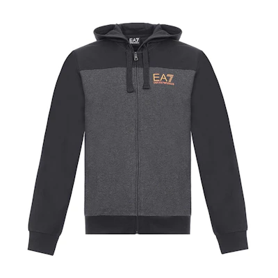 Emporio Armani EA7 Logo Hoodie Jacket - Dark Gray 6ZPM40-PJ05Z-3909