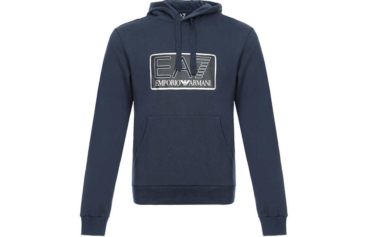 Emporio Armani EA7 Logo Hoodie Navy Blue 6ZPM17-PJ07Z-1554