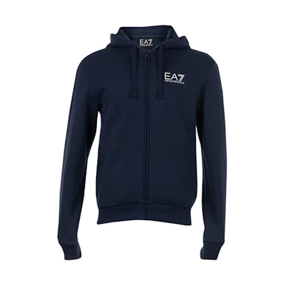 Emporio Armani EA7 Logo Hoodie Zip Jacket Navy Blue 6ZPM11-PJ07Z-1554