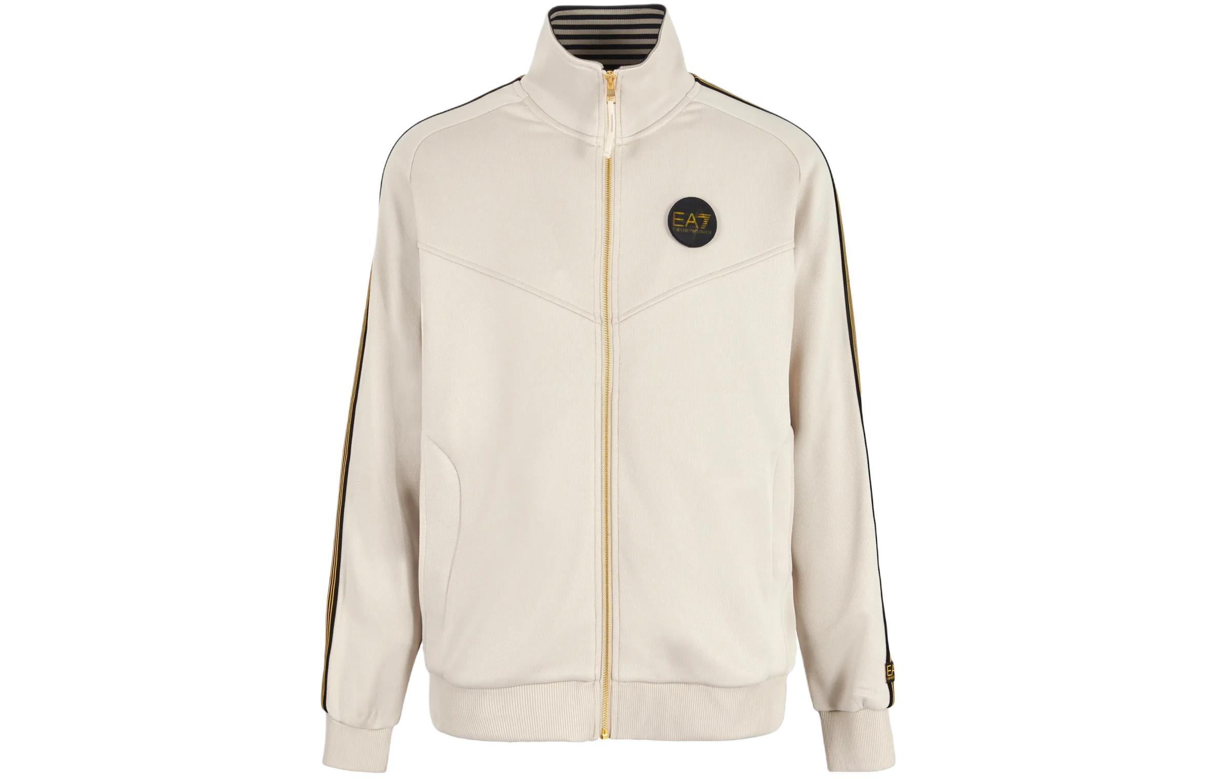 Emporio Armani EA7 Logo Patch Zip Sweatshirt Light Khaki 3DPM80-PJMTZ-1946