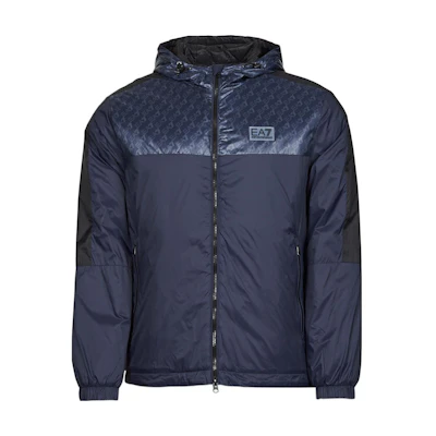 Emporio Armani EA7 Logo Patchwork Hooded Jacket Navy Blue 6KPB18-PNR4Z-1554