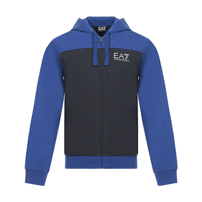 Emporio Armani EA7 Logo Patchwork Hoodie Jacket - Midnight Blue 6ZPM40-PJ05Z-1578