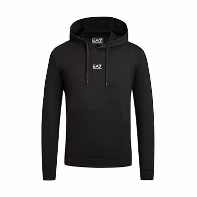 Emporio Armani EA7 Logo Print Black Hoodie FW24 8NPM32-PJVRZ-1200
