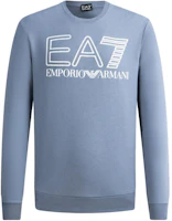 Emporio Armani EA7 Logo Print Crewneck Long Sleeve Sweatshirt Blue 6RPM08-PJSHZ-1531 Emporio Armani EA7 Logo Print Crewneck Long Sleeve Sweatshirt Blue 6RPM08-PJSHZ-1531