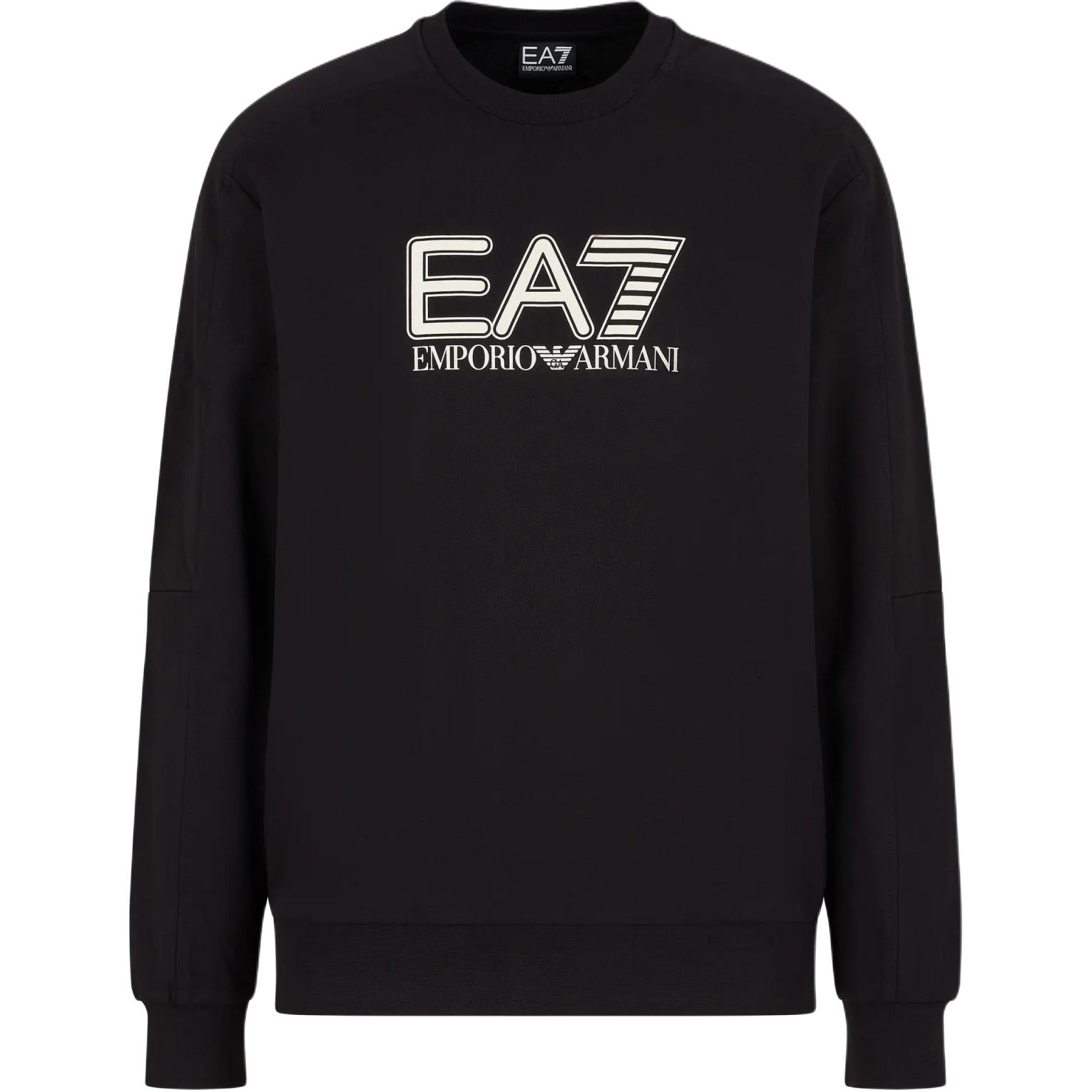 Emporio Armani EA7 Logo Print Crewneck Long Sleeve Sweatshirt Black Men FW24 6DPM60-PJVRZ-1200 圖 2