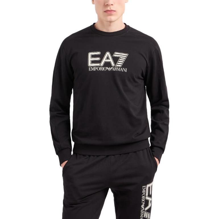 Emporio Armani EA7 Logo Print Crewneck Long Sleeve Sweatshirt Black Men FW24 6DPM60-PJVRZ-1200 圖 4