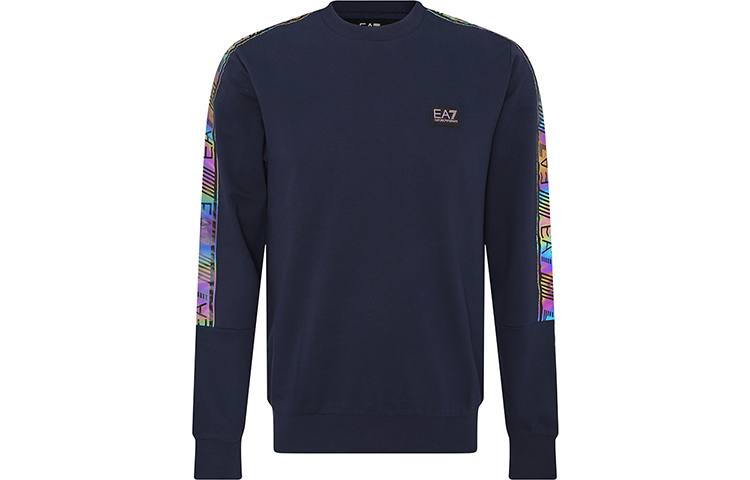 Emporio Armani EA7 Logo Print Crewneck Navy Sweatshirt Casual Wear 6LPM43-PJ05Z-1554