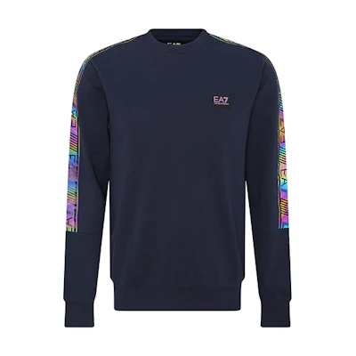 Emporio Armani EA7 Logo Print Crewneck Navy Sweatshirt Casual Wear 6LPM43-PJ05Z-1554