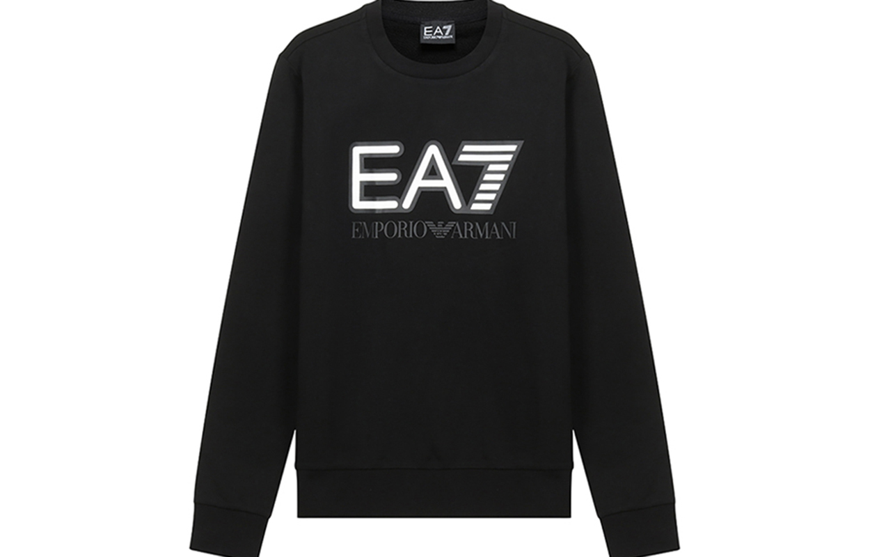 Emporio Armani EA7 Logo Print Crewneck Pullover Sweatshirt Black 6HPM60-PJ05Z-0200 圖 2