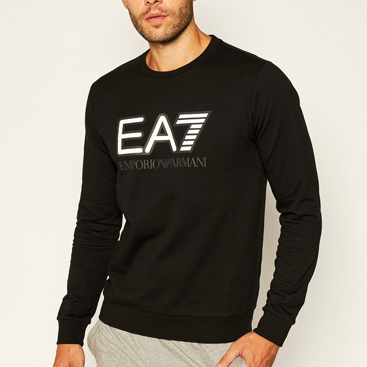 Emporio Armani EA7 Logo Print Crewneck Pullover Sweatshirt Black 6HPM60-PJ05Z-0200 圖 4