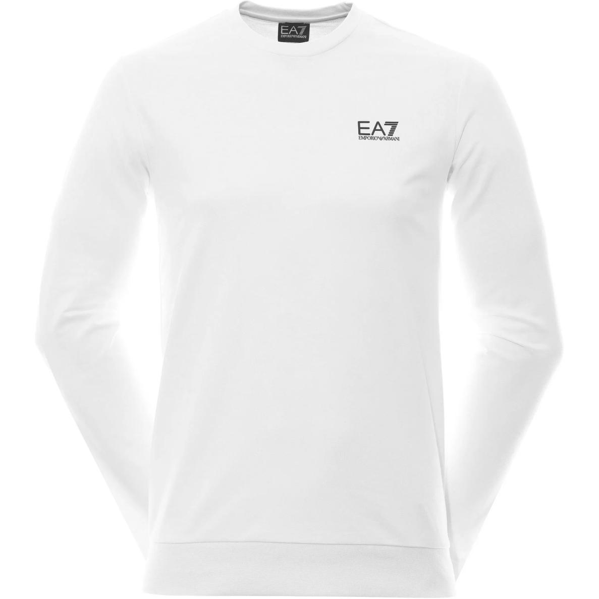 Emporio Armani EA7 Logo Print Crewneck Sweatshirt White PJ05Z8-NPM52-1100