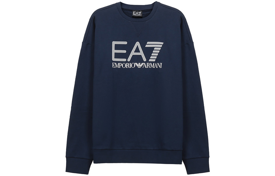 Emporio Armani EA7 Logo Print Crewneck Sweatshirt Navy Blue () 3KPM93-PJ8BZ-1554