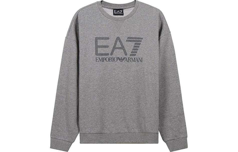 Emporio Armani EA7 Logo Print Crewneck Sweatshirt Medium Gray () 3KPM93-PJ8BZ-3905