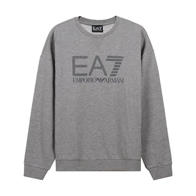 Emporio Armani EA7 Logo Print Crewneck Sweatshirt Medium Gray () 3KPM93-PJ8BZ-3905