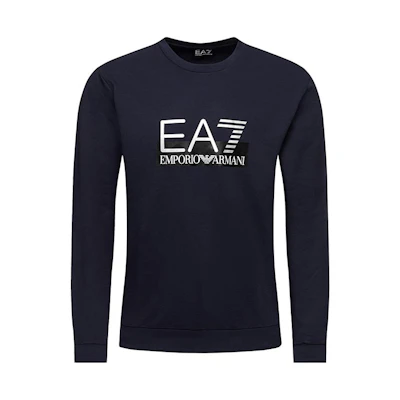 Emporio Armani EA7 Logo Print Crewneck Sweatshirt Navy Blue 6GPM60-J05Z-1554