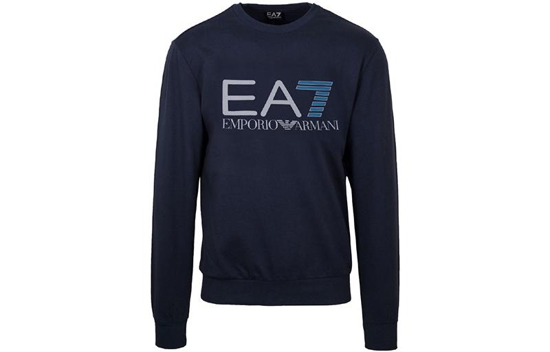 Emporio Armani EA7 Logo Print Crewneck Sweatshirt Blue 3GPM13-J05Z-1554