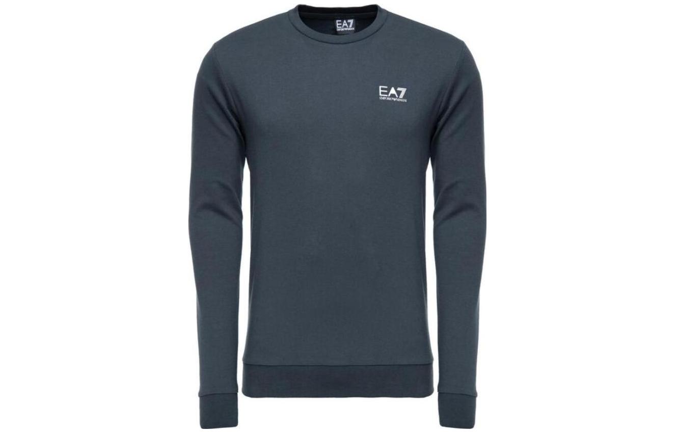 Emporio Armani EA7 Logo Print Crewneck Sweatshirt Blue Gray 3GPM52-PJ05Z-1578