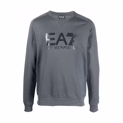 Emporio Armani EA7 Logo Print Crewneck Sweatshirt Gray 6KPM15-PJ07Z-1977