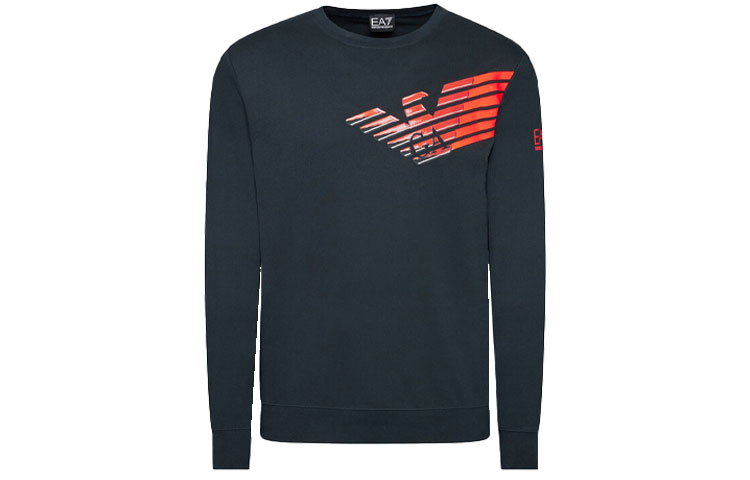 Emporio Armani EA7 Logo Print Crewneck Sweatshirt - Navy Blue 6KPM45-PJ05Z-1578