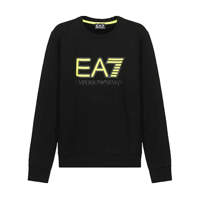 Emporio Armani EA7 Logo Print Crewneck Sweatshirt Black/Yellow 6HPM60-PJ05Z-1200