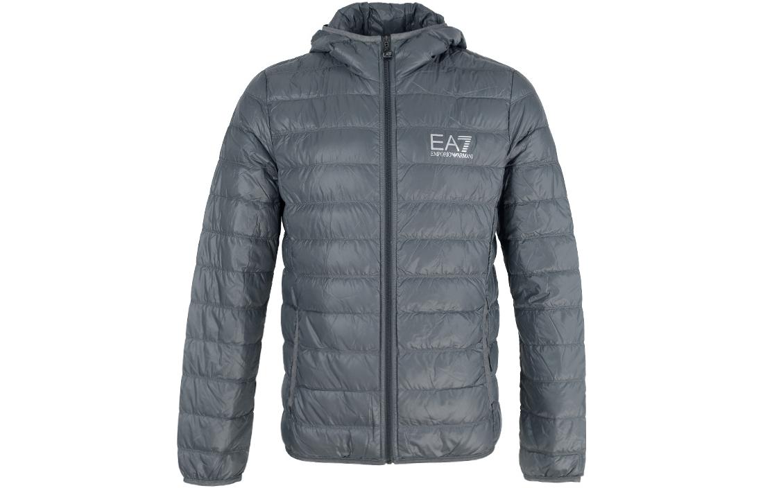 Emporio Armani EA7 Logo Print Hooded Jacket Unisex Grey 8NPB02-PN29Z-1977