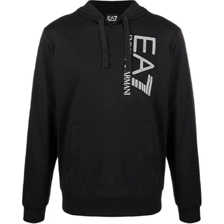 Emporio Armani EA7 Logo Print Hoodie - Black 3KPMC2-PJ7BZ