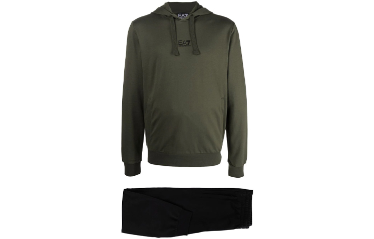 Emporio Armani EA7 Logo Print Hoodie & Sweatpants Set Men’s Army Green 8NPV81-PJ05Z-28BC