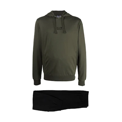 Emporio Armani EA7 Logo Print Hoodie & Sweatpants Set Men’s Army Green 8NPV81-PJ05Z-28BC
