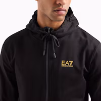 Purchase Emporio Armani EA7 男士黑色連帽拉鏈上衣 SS24 8NPM13-PJ05Z-0208