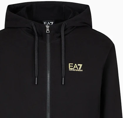 Emporio Armani EA7 Logo Hoodie Zip Lelaki Hitam SS24 8NPM13-PJ05Z-0208 Details for Emporio Armani EA7 Logo Hoodie Zip Lelaki Hitam SS24 8NPM13-PJ05Z-0208