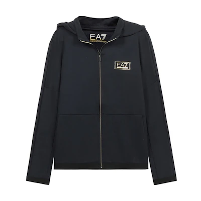 Emporio Armani EA7 Logo Print Hoodie Jacket - Navy Blue 6HPM74-PJF3Z-1578
