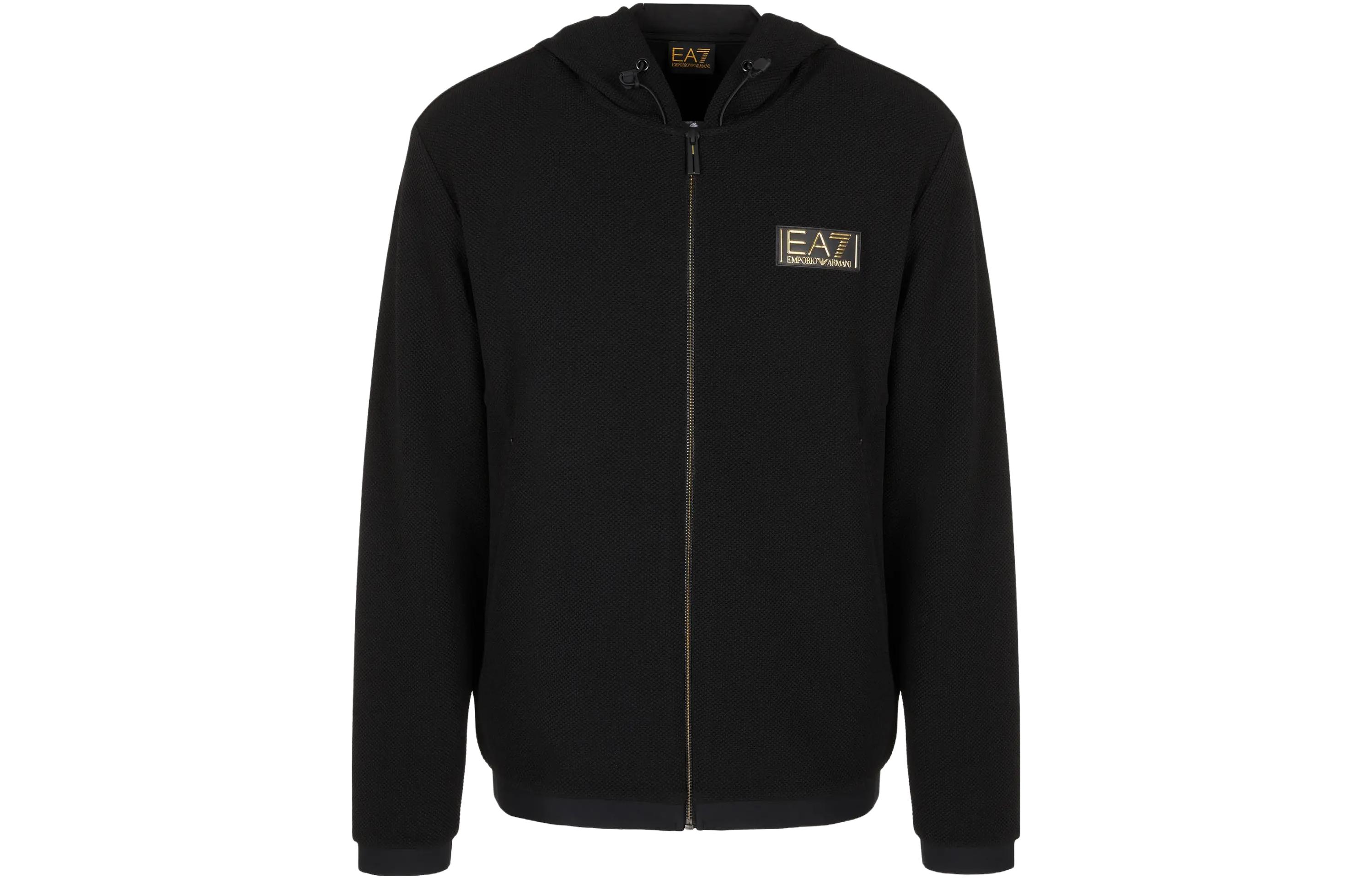 EMPORIO ARMANI EA7 Logo Print Hoodie Jacket  Black 6RPM69-PJG1Z-1200