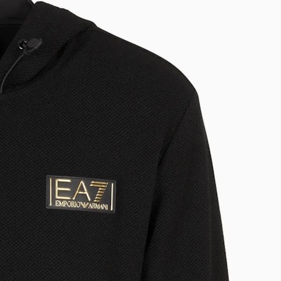EMPORIO ARMANI EA7 Logo Print Hoodie Jacket Black 6RPM69-PJG1Z-1200 Cheap EMPORIO ARMANI EA7 Logo Print Hoodie Jacket Black 6RPM69-PJG1Z-1200