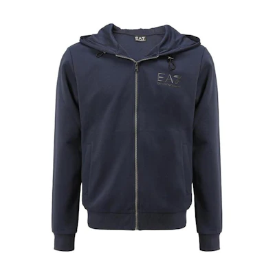 Emporio Armani EA7 Logo Print Hoodie Jacket Casual Deep Blue 3LPM82-PJARZ-1554