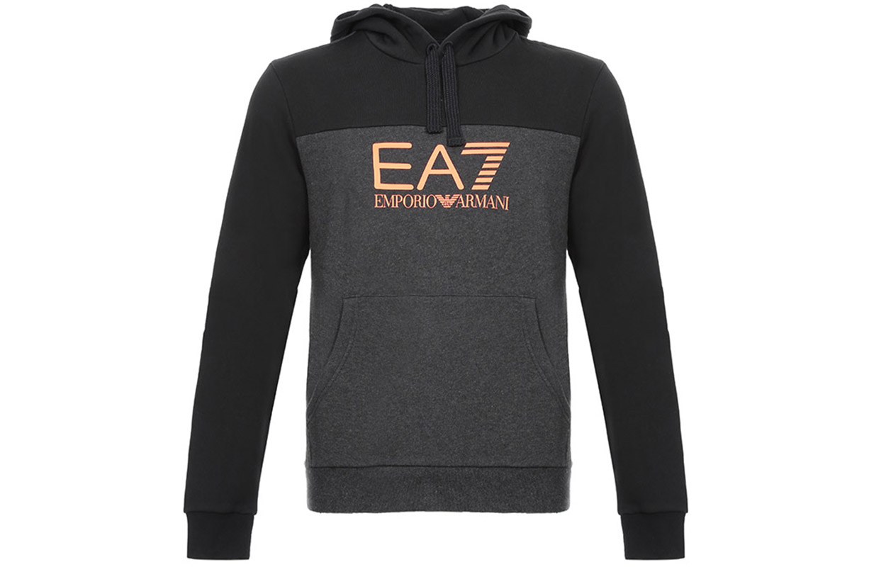 Emporio Armani EA7 Logo Print Hoodie Men’s Light Grey 6ZPM38-PJ07Z-3909