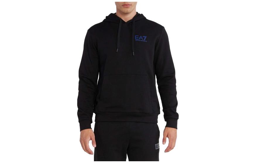 Emporio Armani EA7 Logo Print Hoodie Navy Blue for Men 6RPM10-PJRJZ-1554
