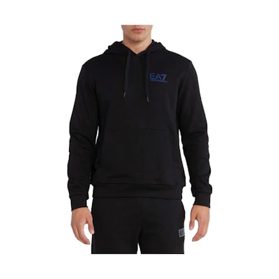 Emporio Armani EA7 Logo Print Hoodie Navy Blue for Men 6RPM10-PJRJZ-1554