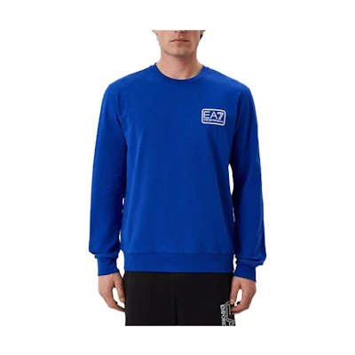 Emporio Armani EA7 Logo Print Long Sleeve Sweatshirt Blue 3LPM04-PJCSZ-1597
