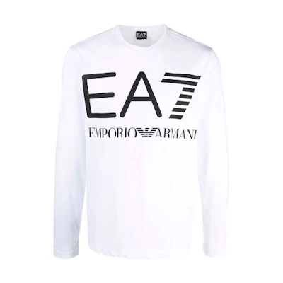 Emporio Armani EA7 Logo Print Long Sleeve T-Shirt Men’s FW21 White 6KPT30-PJ6EZ-1100
