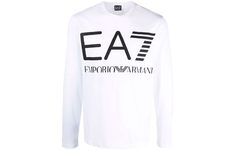 Order エンポリオアルマーニ EA7 ロゴプリント 長袖Tシャツ メンズ FW21 ホワイト 6KPT30-PJ6EZ-1100
